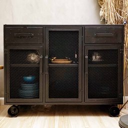 Balcão Buffet Bronx - Estilo Industrial em Ferro Seu Bento Mobilia 220 Cm L - 1