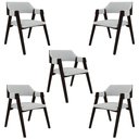 Ver imagem 1 de Kit 5 Cadeiras Sala de Jantar e Jogos Carteados Madeira Maciça Poker Linho Cinza-tabaco G42 - Gran