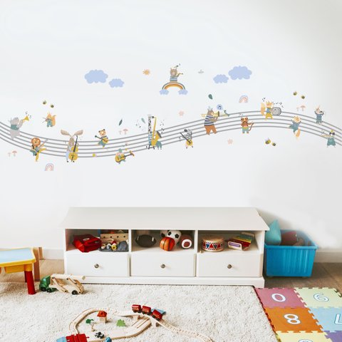 Adesivo de Parede Safari Musical Adesivos Primeiro Quarto
