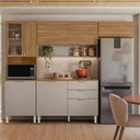 Ver imagem 2 de Cozinha Completa Alba 8 Portas 2 Gavetas com Vidro Amêndola/nude Prime Tx - Demóbile