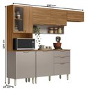 Ver imagem 4 de Cozinha Completa Alba 8 Portas 2 Gavetas com Vidro Amêndola/nude Prime Tx - Demóbile