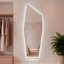 Ver imagem 1 de Espelho de Parede Orgânico Grande com Led Quente Moai 150x50 Decorativo para Quarto Banheiro Sala