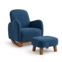 Ver imagem 5 de Poltrona Amamentação Soft Suede Base Balanço com Puff:Azul Marinho