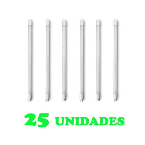 25 Lâmpadas Tubular T8 60cm Ligação 2 Lados 10wm Ed Madeiramadeira 0559