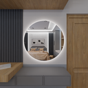 Ver imagem 4 de Espelho Orgânico Decorativo Lapidado com Led 80x80 Cm E08 para Sala, Quarto, Banheiro, 6000k 220v