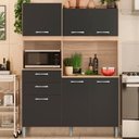 Ver imagem 1 de Cozinha 6 Portas 2 Gavetas Harmonia 96201 Avena Grafito