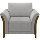 Ver imagem 6 de Kit Sofá 02 Lugares Sala Estar 162cm com Poltrona Stefan Pés de Madeira M03 Linho Cinza - Lyam Decor