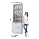 Ver imagem 2 de Cristaleira 71,5cm 2 Portas 2 Gavetas Americana Henn - Branco Hp Fosco