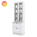 Ver imagem 3 de Cristaleira 71,5cm 2 Portas 2 Gavetas Americana Henn - Branco Hp Fosco
