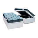Ver imagem 1 de Cama Box Baú Solteiro: Colchão Espuma D45 Orthoflex / Ep Cecina + Base Crc Courano White(88x188)