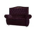 Ver imagem 1 de KIT Cabeceira + Recamier Baú Dunas Dubái Marsala veludo Linha Alta 1,40 casal Dalaqua-Decor