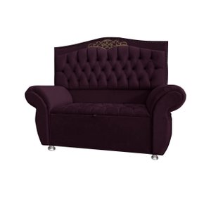 KIT Cabeceira + Recamier Baú Dunas Dubái Marsala veludo Linha Alta 1,40 casal Dalaqua-Decor