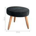 Ver imagem 3 de Puff Solar Nobre Assento Espuma Estrutura Madeira Revestimento Veludo Preto 43cm Matrix