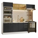 Ver imagem 2 de Armário de Cozinha Completa 270 X 60 cm Branco/Preto Lux Madesa 08