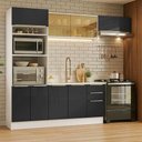 Ver imagem 1 de Armário de Cozinha Completa 270 X 60 cm Branco/Preto Lux Madesa 08
