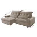 Ver imagem 2 de Sofá Nivus Veludo 2 Módulos 90cm B25cm Meu Sofá Online B002 Veludo Capuccino