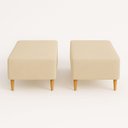 Ver imagem 1 de Kit 2 Puffs Bela Manu Madri Sued Bege Claro com Pés Palito