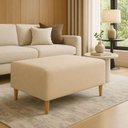 Ver imagem 3 de Kit 2 Puffs Bela Manu Madri Sued Bege Claro com Pés Palito