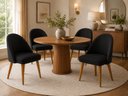 Ver imagem 1 de Kit 4 Cadeiras Lua Estofada Moderna Sala de Jantar Suede Preto