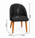 Ver imagem 3 de Kit 4 Cadeiras Lua Estofada Moderna Sala de Jantar Suede Preto