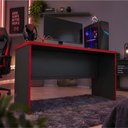 Ver imagem 2 de Mesa Gamer Escrivaninha para Computador Pc 136 cm Home Office Estudo Setup Gamer - Preto e Vermelho