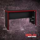 Ver imagem 4 de Mesa Gamer Escrivaninha para Computador Pc 136 cm Home Office Estudo Setup Gamer - Preto e Vermelho