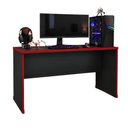Ver imagem 3 de Mesa Gamer Escrivaninha para Computador Pc 136 cm Home Office Estudo Setup Gamer - Preto e Vermelho
