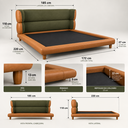 Ver imagem 7 de Conjunto Cama Japonesa Casal Cabeceira Alta Estofada Curva Boucle Courino Premiun Luxo Desing Unico