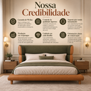 Ver imagem 3 de Conjunto Cama Japonesa Casal Cabeceira Alta Estofada Curva Boucle Courino Premiun Luxo Desing Unico