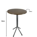 Ver imagem 2 de Mesa Bistrô Alto Cinza com Tampo Redondo Amadeirado