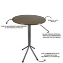 Ver imagem 3 de Mesa Bistrô Alto Cinza com Tampo Redondo Amadeirado