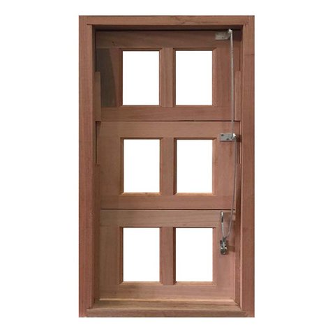Janela de Madeira Vitro Capelinha Basculante Reto Eucalipto Bat 10cm Copa Verde Madeiras-060lx100a