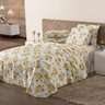 Cobre Leito Tamanho King Floral Amarelo Classic - 1