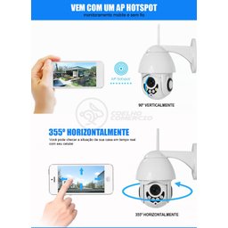 Câmera Ip Rotativa Speed Dome 355º Prova Dágua Wifi Hd 1080p - 7