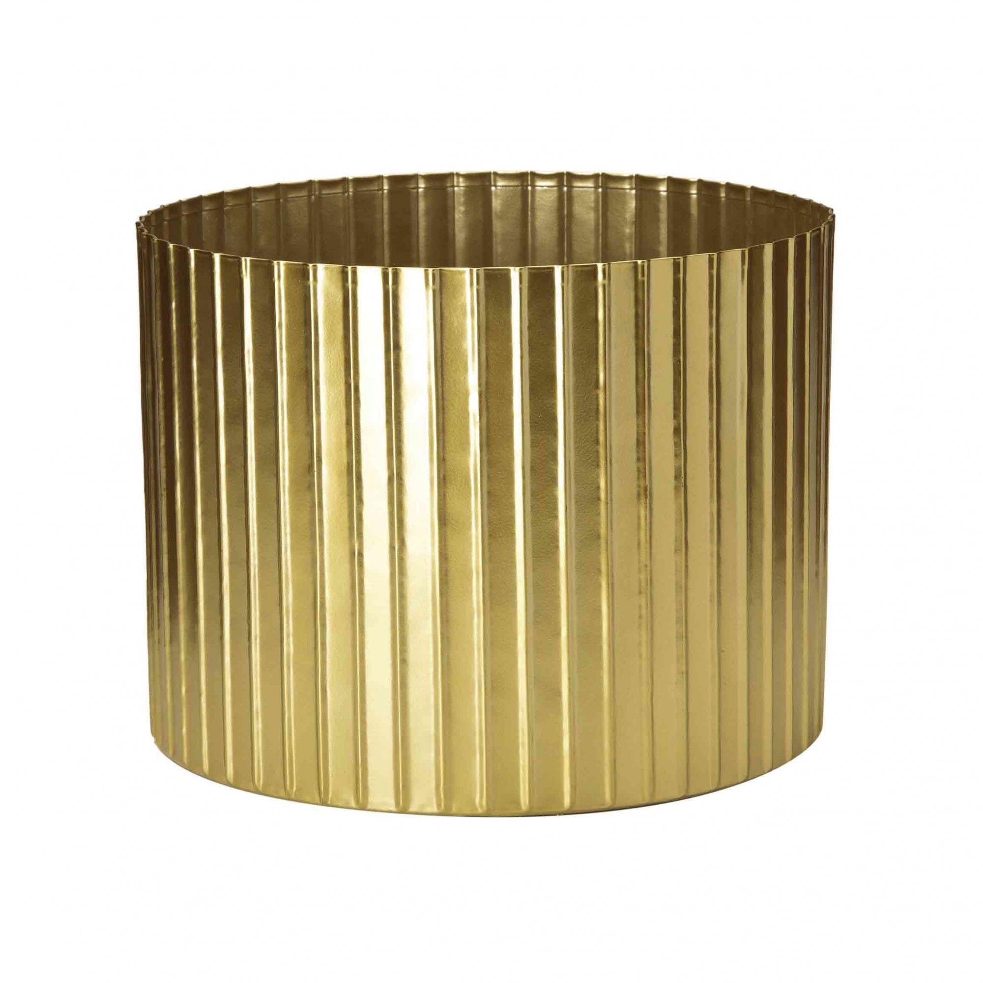 Cachepot Decorativo de Metal 3D Dourado 17x22cm - D'Rossi