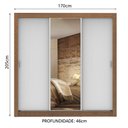 Ver imagem 4 de Guarda Roupa Casal Madesa Lyon 3 Portas de Correr com Espelho 2 Gavetas