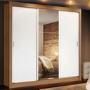 Ver imagem 1 de Guarda Roupa Casal Madesa Lyon 3 Portas de Correr com Espelho 2 Gavetas