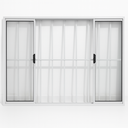 Ver imagem 1 de Vitrô 4 Folhas de Correr Aluminio Branco com Grade 1,00x1,50