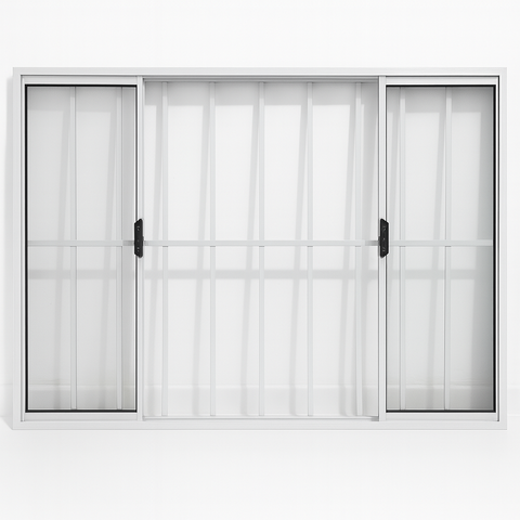 Vitrô 4 Folhas de Correr Aluminio Branco com Grade 1,00x1,50