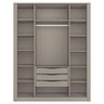Guarda Roupa Casal 190cm com 4 Portas de Abrir 100% Mdf Cor:grigio - 3