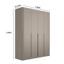 Ver imagem 2 de Guarda Roupa Casal 190cm com 4 Portas de Abrir 100% Mdf Cor:grigio