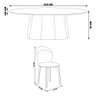 Conjunto Sala de Jantar Mesa Talocan Oval 218cm e 6 Cadeiras Puskas Linho Bege/Nogueira - Granbelo G - 2
