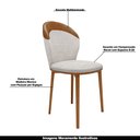 Ver imagem 4 de Conjunto Sala de Jantar Mesa Talocan Oval 218cm e 6 Cadeiras Puskas Linho Bege/Nogueira - Granbelo G