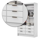 Ver imagem 3 de Guarda-Roupa Solteiro com Espelhos 2 Portas de Correr e 6 Gavetas 108cm Multimóveis CR35566 Branco