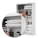 Ver imagem 6 de Guarda-Roupa Solteiro com Espelhos 2 Portas de Correr e 6 Gavetas 108cm Multimóveis CR35566 Branco