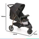 Ver imagem 7 de Carrinho de Bebê Passeio Reclinável Berço 3 Rodas de 0 Até 15kg Cross Trail Preto Cobre