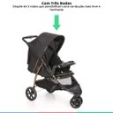 Ver imagem 2 de Carrinho de Bebê Passeio Reclinável Berço 3 Rodas de 0 Até 15kg Cross Trail Preto Cobre