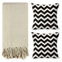 Ver imagem 1 de Kit 1 Manta Para Sofá 2,40 X 1,80 Bege + 2 Capas de Almofada