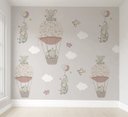 Ver imagem 1 de Papel de parede elefantinho balão rosa menina para quarto de bebê M² PP105