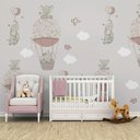 Ver imagem 2 de Papel de parede elefantinho balão rosa menina para quarto de bebê M² PP105